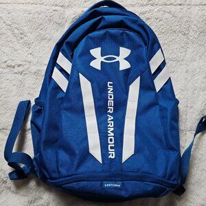 Under Armour Hustle 5.0 Backpack Varsity Blue White Water-Resistant